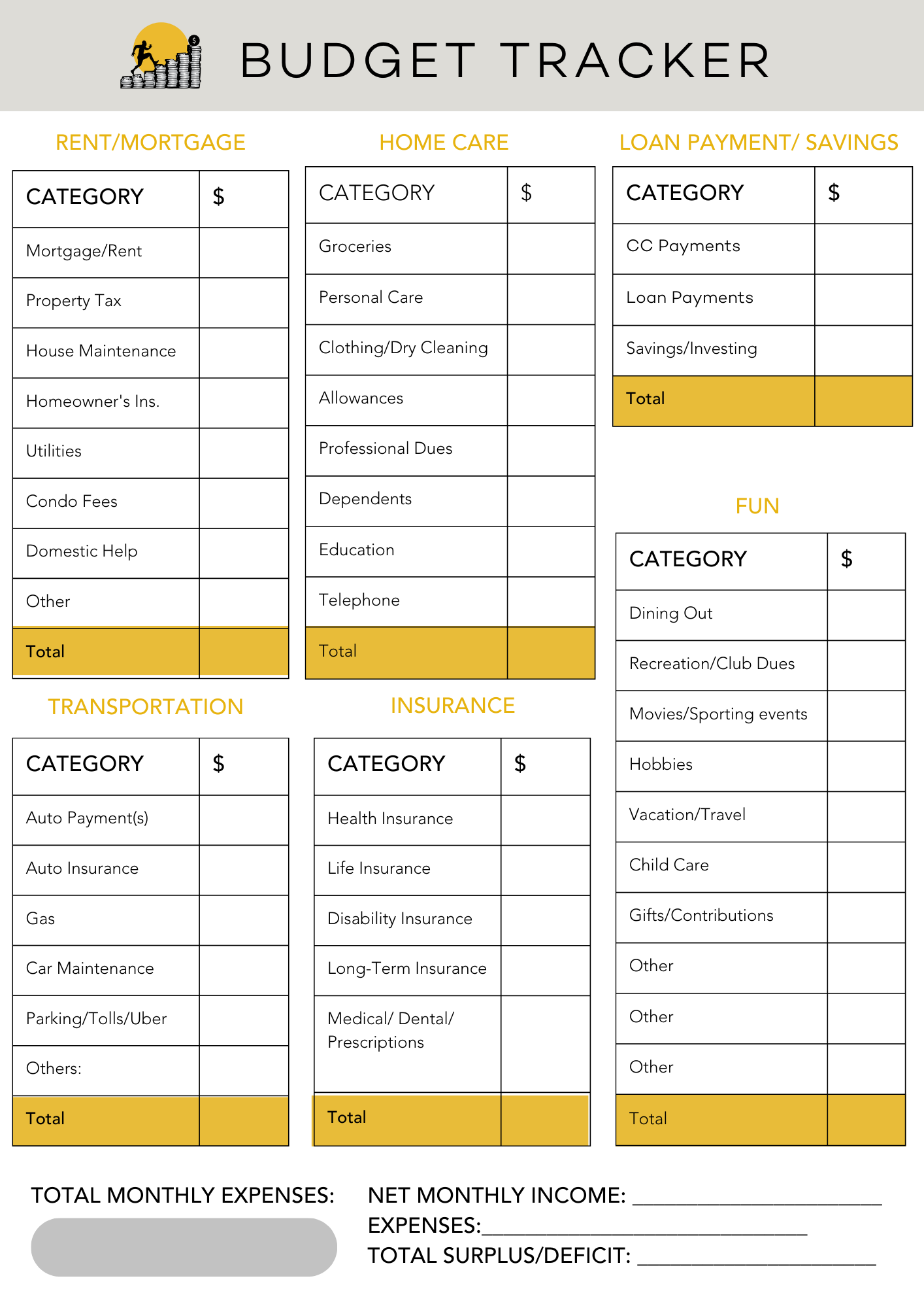 Free Budget Template